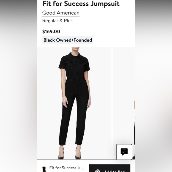 Good American Fit for Success Jumpsuit black denim size 2 - Picture 1 of 16